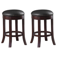 Load image into Gallery viewer, Aboushi Swivel Counter Height Stools with Upholstered Seat Brown (Set of 2)