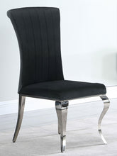 Load image into Gallery viewer, Betty Upholstered Side Chairs Black and Chrome (Set of 4)