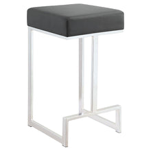 Load image into Gallery viewer, Gervase Square Counter Height Stool Grey and Chrome