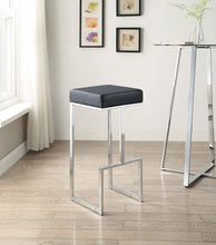 Load image into Gallery viewer, Gervase Square Bar Stool Black and Chrome