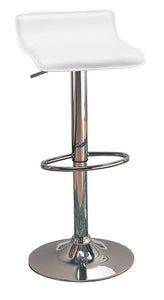 Bidwell 29" Upholstered Backless Adjustable Bar Stools White and Chrome (Set of 2)