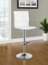 Load image into Gallery viewer, Ashbury Upholstered Adjustable Bar Stools White and Chrome (Set of 2)