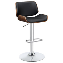 Load image into Gallery viewer, Folsom Upholstered Adjustable Bar Stool Black and Chrome