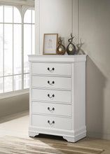 Load image into Gallery viewer, Louis Philippe 5-drawer Bedroom Chest White