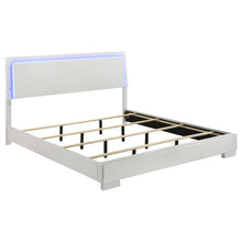 Load image into Gallery viewer, Felicity Eastern King, Queen, &amp; Cal.King Panel Bed with LED Lighting Glossy White
