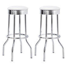 Load image into Gallery viewer, Theodore Upholstered Top Bar Stools White and Chrome (Set of 2)