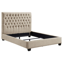 Load image into Gallery viewer, Chloe Tufted Upholstered Queen Bed Oatmeal