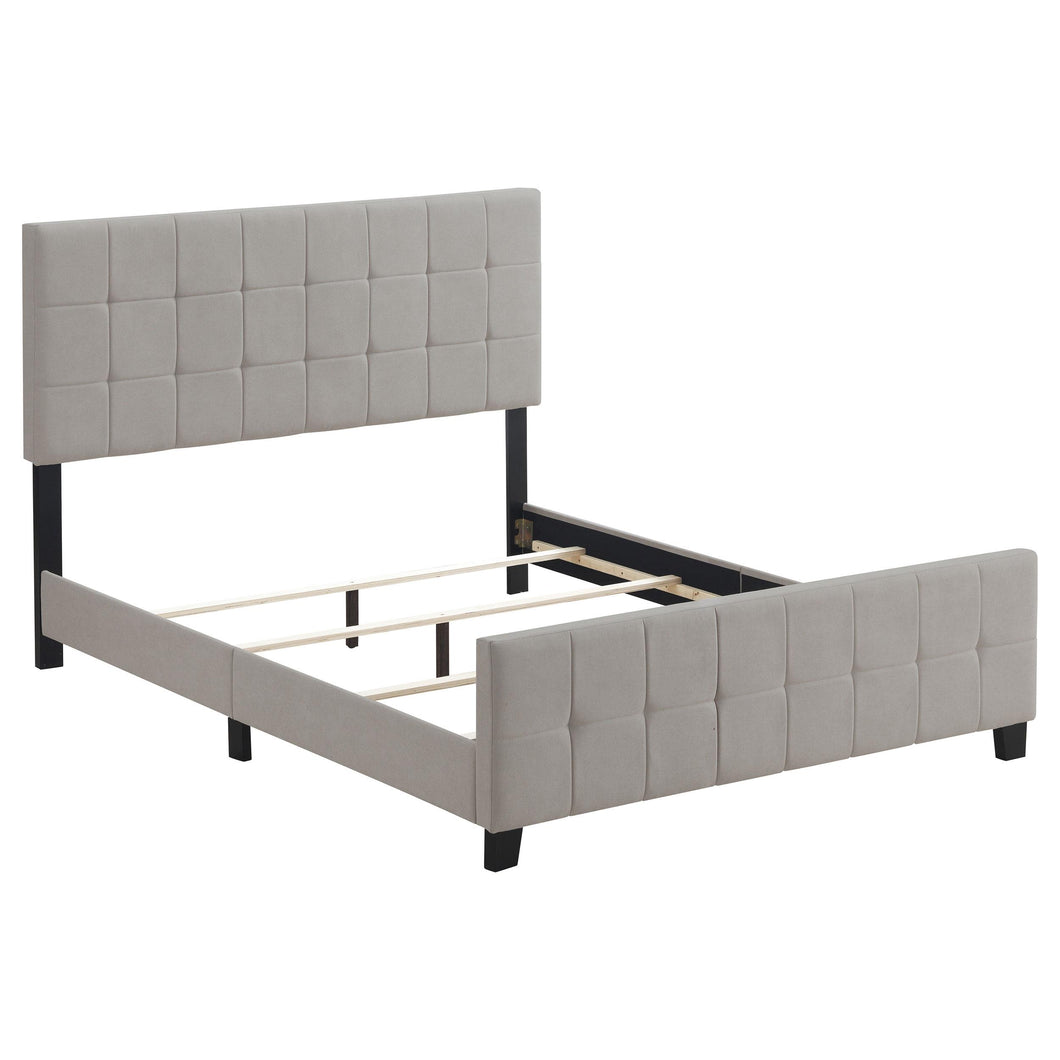 Fairfield Eastern King & Queen Upholstered Panel Bed Beige & Grey