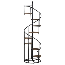Load image into Gallery viewer, Roseglen 8-shelf Staircase Bookcase Rustic Brown and Black