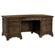 Load image into Gallery viewer, Hartshill Executive Desk with File Cabinets Burnished Oak