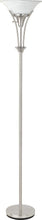 Load image into Gallery viewer, Archie Floor Lamp with Frosted Ribbed Shade Brushed Steel