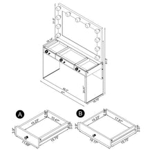 Load image into Gallery viewer, Afshan Makeup Vanity Table with LED Mirror