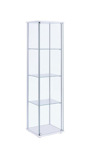 Bellatrix Rectangular 4-shelf Curio Cabinet White and Clear