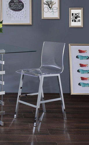 Acme Furniture Nadie Counter Height Chair in Chrome (Set of 2) 72592