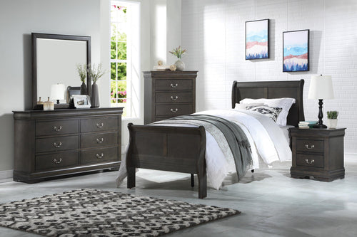 Louis Philippe Dark Gray Full Bed