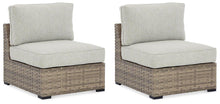Load image into Gallery viewer, Calworth Outdoor Armless Chair with Cushion (Set of 2)