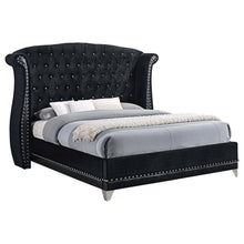 Load image into Gallery viewer, Barzini California King, E.King, &amp; Queen Tufted Upholstered Bed Black image