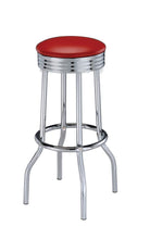 Load image into Gallery viewer, Theodore Upholstered Top Bar Stools Red and Chrome (Set of 2)