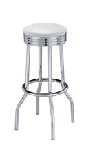 Load image into Gallery viewer, Theodore Upholstered Top Bar Stools White and Chrome (Set of 2)