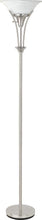 Load image into Gallery viewer, Archie Floor Lamp with Frosted Ribbed Shade Brushed Steel