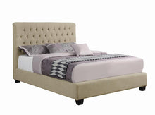 Load image into Gallery viewer, Chloe Tufted Upholstered Queen Bed Oatmeal