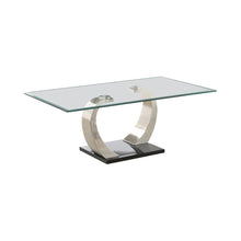 Load image into Gallery viewer, Pruitt Glass Top Coffee Table Clear and Satin