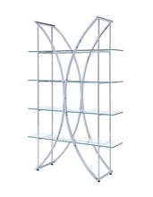 Load image into Gallery viewer, Larson 4-tier Bookcase Chrome and Clear