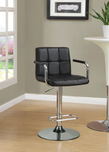 Load image into Gallery viewer, Palomar Adjustable Height Bar Stool Black and Chrome