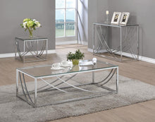 Load image into Gallery viewer, Lille Glass Top Square End Table Accents Chrome