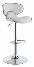 Load image into Gallery viewer, Edenton Upholstered Adjustable Height Bar Stools White and Chrome (Set of 2)