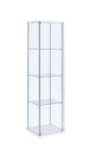 Bellatrix Rectangular 4-shelf Curio Cabinet White and Clear