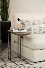 Load image into Gallery viewer, Rudy Snack Table with Power Outlet Gunmetal and Antique Brown