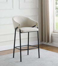 Load image into Gallery viewer, Chadwick Sloped Arm Bar Stools Beige and Glossy Black (Set of 2)