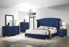 Load image into Gallery viewer, Melody California King, Eastren King, Queen Wingback Upholstered Bed Pacific Blue &amp; Grey