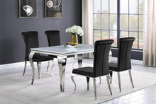 Load image into Gallery viewer, Carone Rectangular Glass Top Dining Table White and Chrome