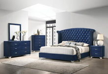 Load image into Gallery viewer, Melody California King, Eastren King, Queen Wingback Upholstered Bed Pacific Blue &amp; Grey