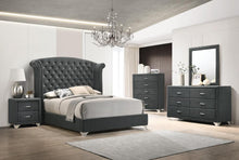 Load image into Gallery viewer, Melody California King, Eastren King, Queen Wingback Upholstered Bed Pacific Blue &amp; Grey