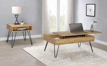 Load image into Gallery viewer, Fanning Lift Top Storage Coffee Table Golden Oak and Black