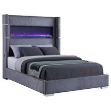 Load image into Gallery viewer, Tisdall California King, E.King &amp; Queen Bed Grey, Black &amp; Queen