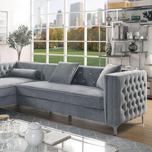 Load image into Gallery viewer, Amie Glam Gray &amp; Black Sectional w/Storage