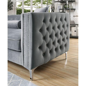 Amie Glam Gray & Black Sectional w/Storage