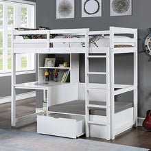Load image into Gallery viewer, CALLISTUS Twin Workstation Loft Bed, White &amp; Gray