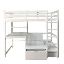 Load image into Gallery viewer, CALLISTUS Twin Workstation Loft Bed, White &amp; Gray