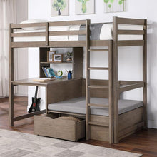 Load image into Gallery viewer, CALLISTUS Twin Workstation Loft Bed, White &amp; Gray