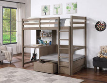 Load image into Gallery viewer, CALLISTUS Twin Workstation Loft Bed, White &amp; Gray