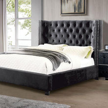 Load image into Gallery viewer, Cayla Cal.King, E.King, &amp; Queen Bed Silver &amp; Grey