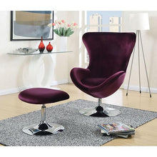 Load image into Gallery viewer, Eloise Purple Accent Chair w/ Ottoman