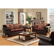 Load image into Gallery viewer, Franklin Burgundy/Espresso Sofa, Burgundy