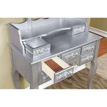 Load image into Gallery viewer, Harriet Silver Vanity w/ Stool