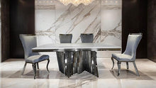 Load image into Gallery viewer, Basilicata 7 Pc Dining Table Set Chrome &amp; Gold 5